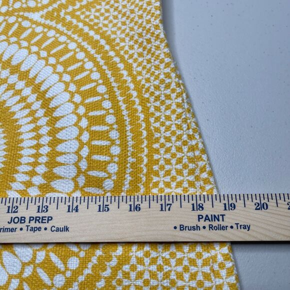 Taylor Brand Sun Dress 4 Yellow Geometric Print Cotton Textured Cutout Shoulders - Picture 9 of 16